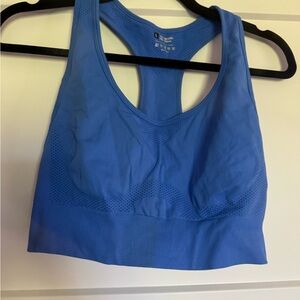 SHEIN Blue Racerback Sports Bra Moisture-Wicking Intimates